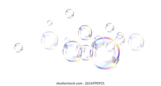 Clean Air Floating Bubbles PNG Isolated for Hygiene and Purity Concepts