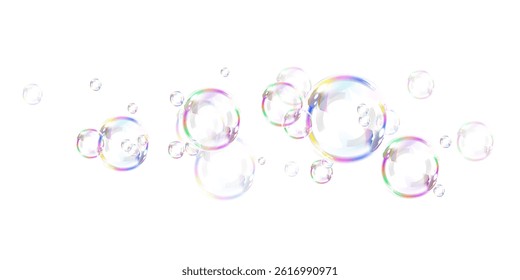 Clean Air Floating Bubbles PNG Isolated for Hygiene and Purity Concepts