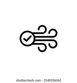 Clean Air Icon. Line Art Style Design Isolated On White Background