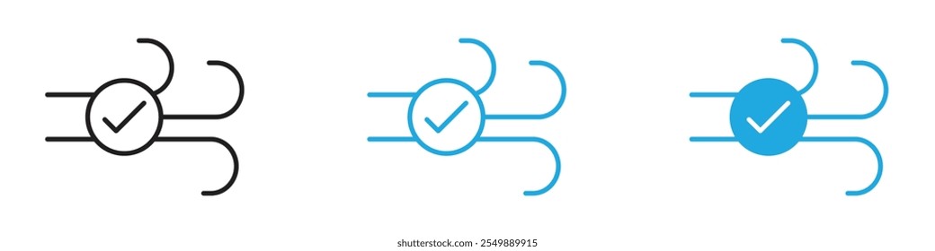Conjunto de líneas de Vector de contorno de icono de aire limpio
