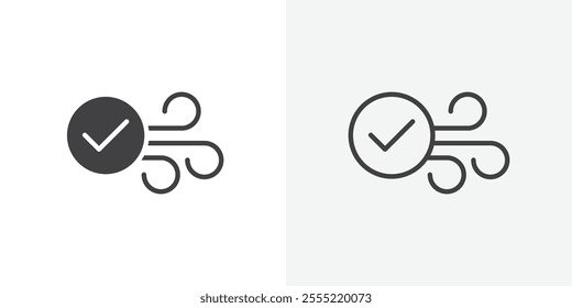 Clean Air icon. outlined vector style.