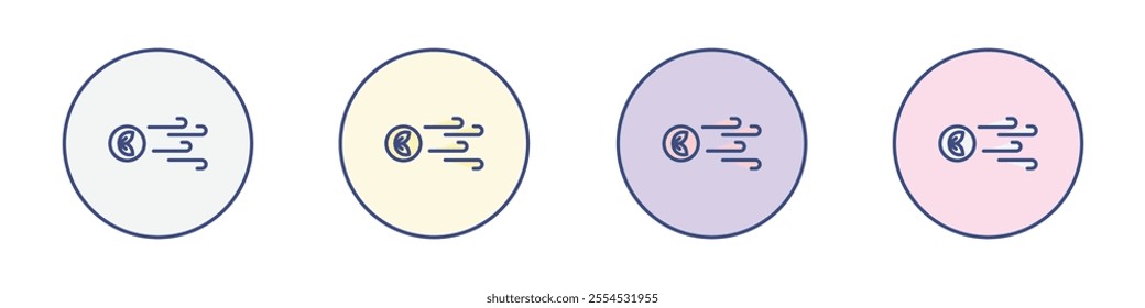 Clean Air Icon Thin line flat illustration
