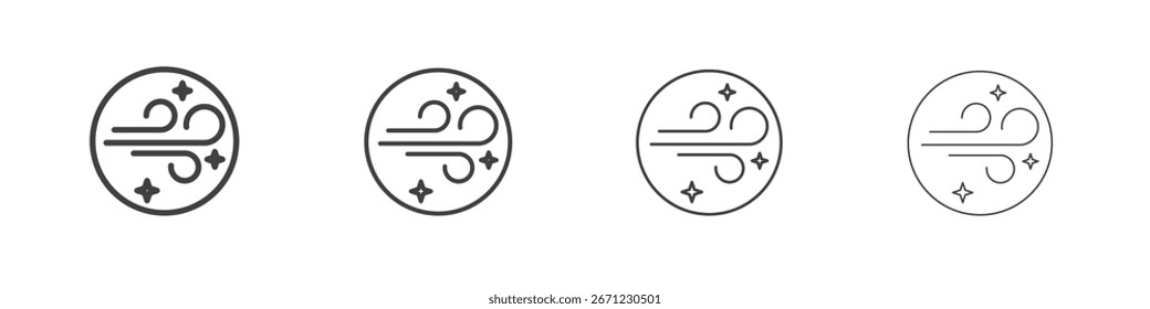 Clean Air icon. Thin line icon for website design and development, app development.