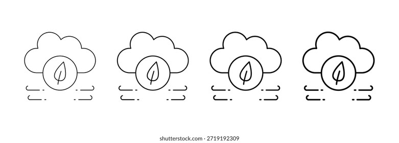 Clean Air Icons Vector Set In Different Stroke Line Style