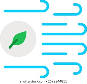 Clean Air Vector Design for Environmental Protection. Fresh air illustration, pollution-free atmosphere, eco-friendly climate concept. Flat icon