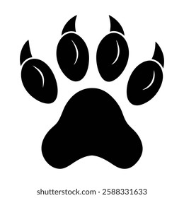 Clean Animal Paw Print Silhouette for Stickers T-Shirts and Branding
