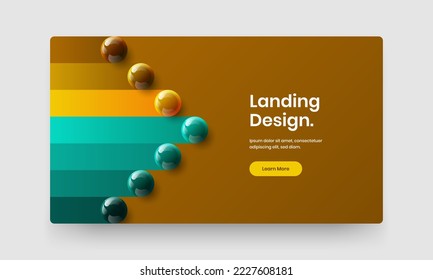 Ilustración de diseño de vectores de informe anual limpio. Plantilla de portada de bolas realistas multicolores.