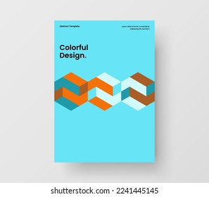 Concepto de diseño de vectores de informes anuales limpios. Diseño de portada de revistas de formas geométricas únicas.