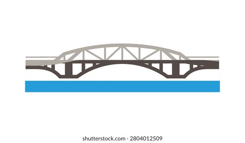 Clean architectural bridge icon ideal for infrastructure planning presentations, travel company branding, and construction industry websites.