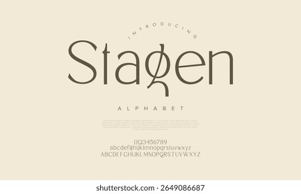 Fonte sans serif limpa e artística com forma moderna e ligaduras criativas, perfeito para logotipos e design editorial