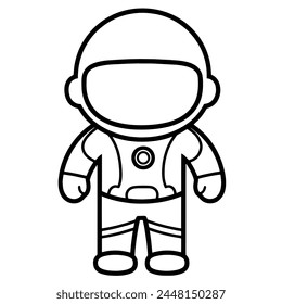 Clean astronaut outline in vector format, suitable for diverse design applications.
