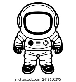 Clean astronaut outline in vector format, suitable for diverse design applications.