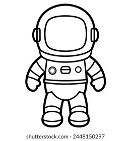 Clean astronaut outline in vector format, suitable for diverse design applications.
