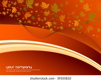 Clean Autumn Design - Vector Background with Leafs
