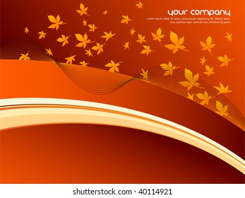 Clean Autumn Design - Vector Background with Leafs