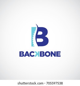 Clean B initial Letter Chiropractic Logo