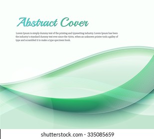 Clean background with light green gradient and blend. Business style or technology clean design. Modern vector backdrop with green gradient and wave. Template cover or page. Nature lines