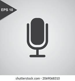 clean background silhouette icon, microphone mic