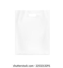 Clean bag with handle mockup. Vector illustration isolated on white background. Can be use for template your design, presentation, promo, ad. EPS 10.	