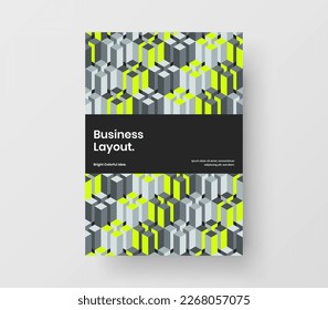 Clean banner A4 design vector concept. Original mosaic shapes catalog cover illustration.