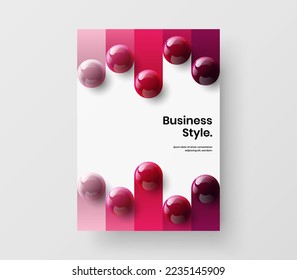 Clean banner A4 vector design layout. Premium realistic balls journal cover illustration.