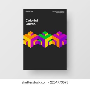 Clean banner A4 vector design concept. Multicolored mosaic tiles poster template.