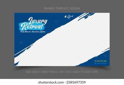 clean banner abstract background for travel agency promotion with image replacement easy to edit great for vacation campaigns