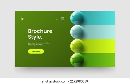 Clean banner vector design concept. Amazing 3D balls booklet layout.