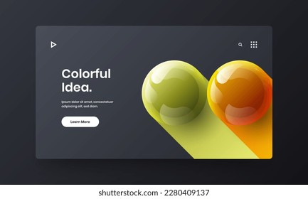 Clean banner vector design illustration. Premium realistic spheres annual report concept.