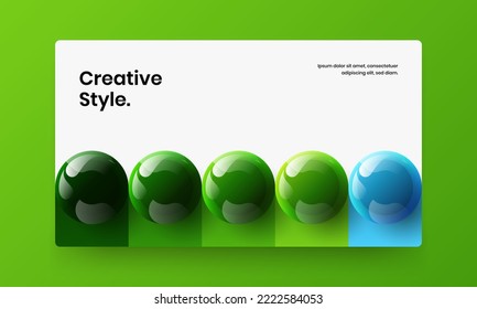 Clean banner vector design template. Premium 3D spheres brochure concept.