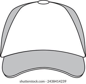 Clean baseball hat template. Textile cap design