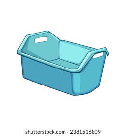 Plastikkartoon aus sauberem Becken. Objektträger, Schüssel, Geschirrspüler, Geräte behandeln sauberes Waschbecken Plastikschild. einzelne Vektorgrafik-Vektorgrafik