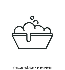 clean the bath - minimal line web icon. simple vector illustration. concept for infographic, website or app.