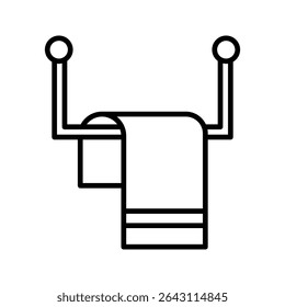 clean bathroom towel on the wall icon on white background