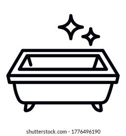 Icono de la bañera limpia. Icono de vector de bañera limpia de contorno para diseño web aislado en fondo blanco