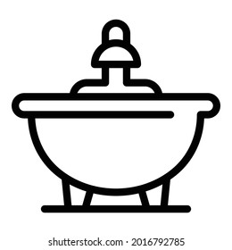 Icono de la bañera limpia. Esquema Limpiar icono vectorial de bañera para diseño web aislado en fondo blanco