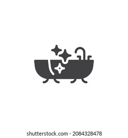 Clean bathtub vector icon. filled flat sign for mobile concept and web design. Bathtub glyph icon. Symbol, logo illustration. Vector graphics