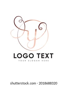 A clean beautiful, charming and romantic handwritten letter type Y logo template, Vector logo for business and company identity 
