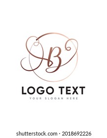 Eine saubere, schöne, charmante und romantische, handgeschriebene Briefvorlage vom Typ B Logo, Vectorlogo für Geschäfts- und Firmenidentität 