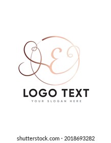 Eine saubere, schöne, charmante und romantische handgeschriebene Briefvorlage vom Typ E Logo, Vektorlogo für Geschäfts- und Firmenidentität 