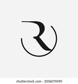 clean and beauty intial R letter logo vector