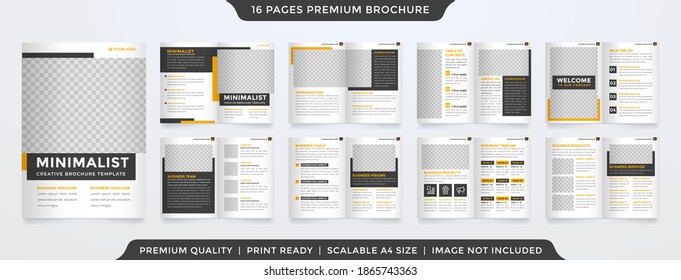 clean bifold brochure template design with simple and minimalist style use for business profile and annual report