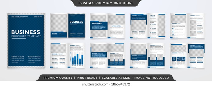 clean bifold brochure template design with simple and minimalist style use for business profile and annual report