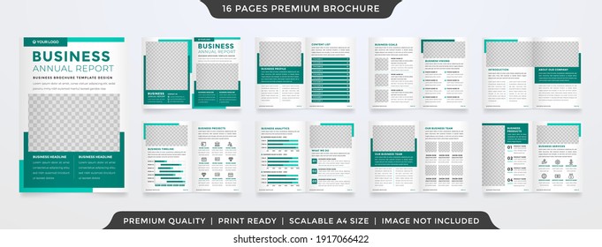 clean bifold brochure template design with minimalist layout use for business proposal