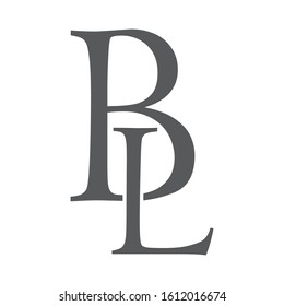 Clean 'BL' simple logo design. vector image.