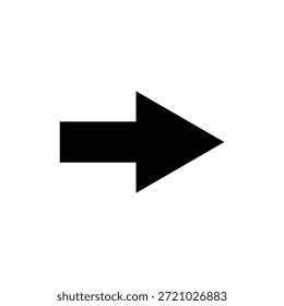 Clean black arrow icon indicating rightward direction or forward movement. Ideal for navigation, progress, next steps, and guidance concepts.