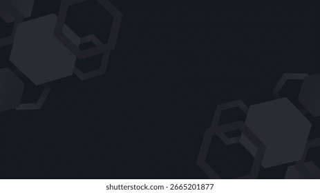 Clean black background with hexagon shape