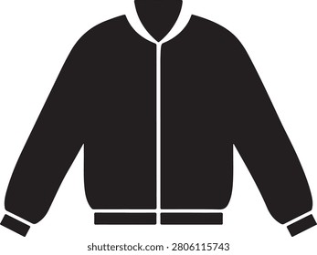 Clean black bomber jacket with zipper and cuff details in minimalist style design.