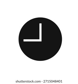 Clean Black Clock Silhouette Graphic for Productivity Tools, Punctuality, and Planning Designs