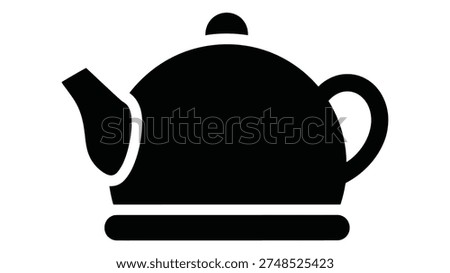 A clean, black icon of a teapot with a cozy cover, symbolizing warmth and hot beverages. Perfect for culinary and beverage-related designs.